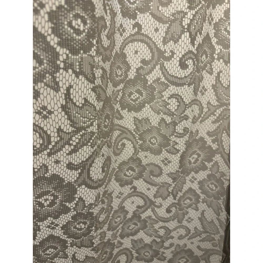 Vintage 80’s 90’s Floral Lace Curtain Panel Ivory White Rod Pocket Cottagecore